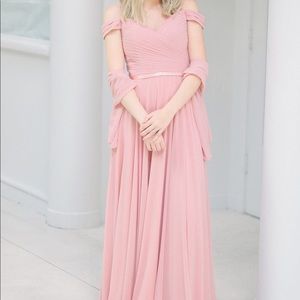 Blush Chiffon Bridesmaid Dress